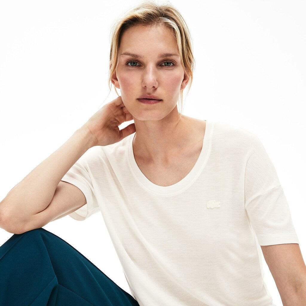 Women's Motion Lightweight Ribbed Lyocell T-Shirt / Lacoste