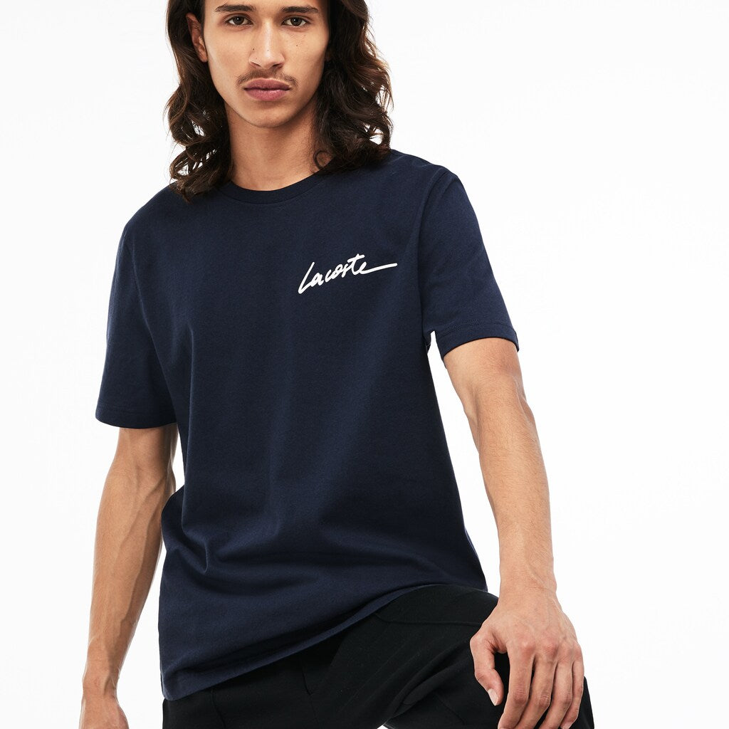 Men's LIVE Crew Neck Signature Jersey T-shirt / Lacoste