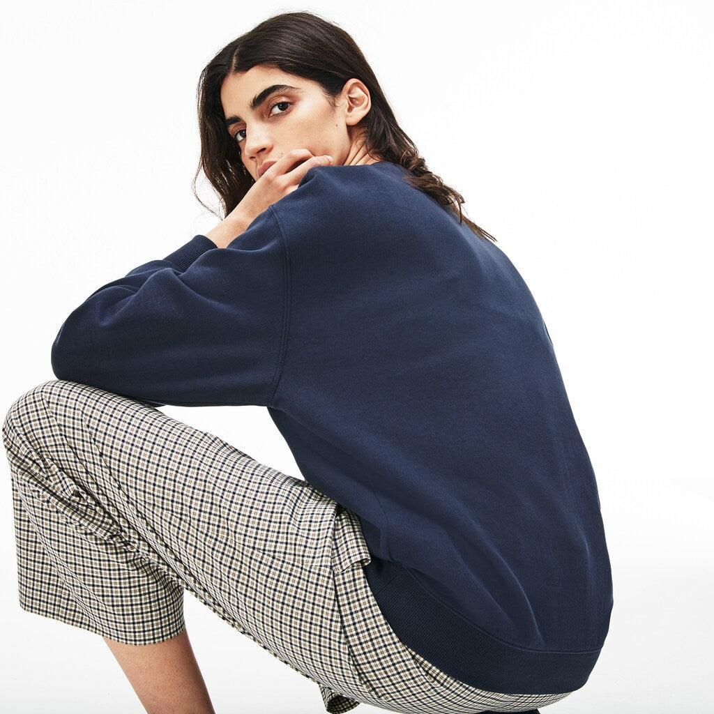 Unisex LIVE Crew Neck Embroidered Fleece Sweatshirt / Lacoste