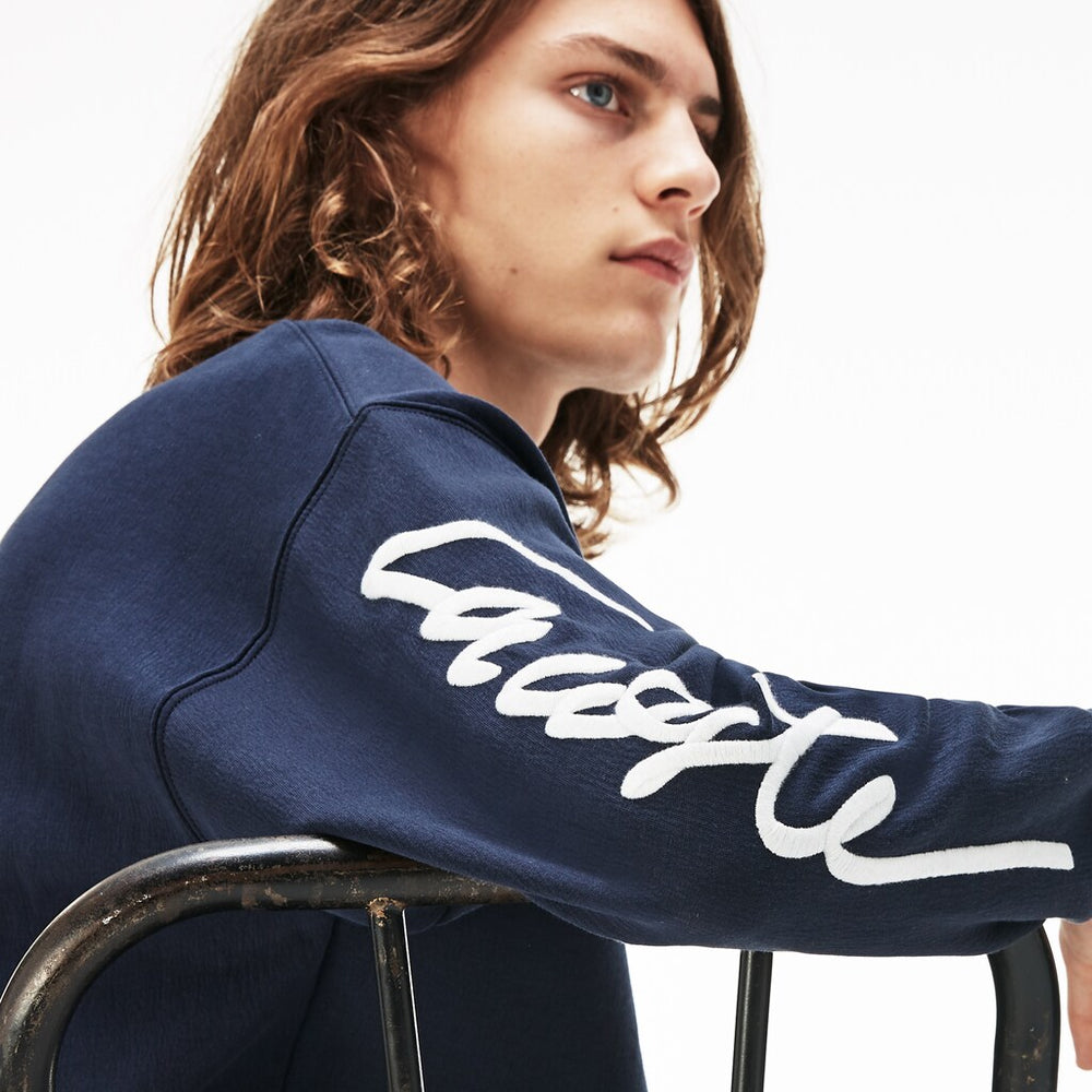 Unisex LIVE Crew Neck Embroidered Fleece Sweatshirt / Lacoste