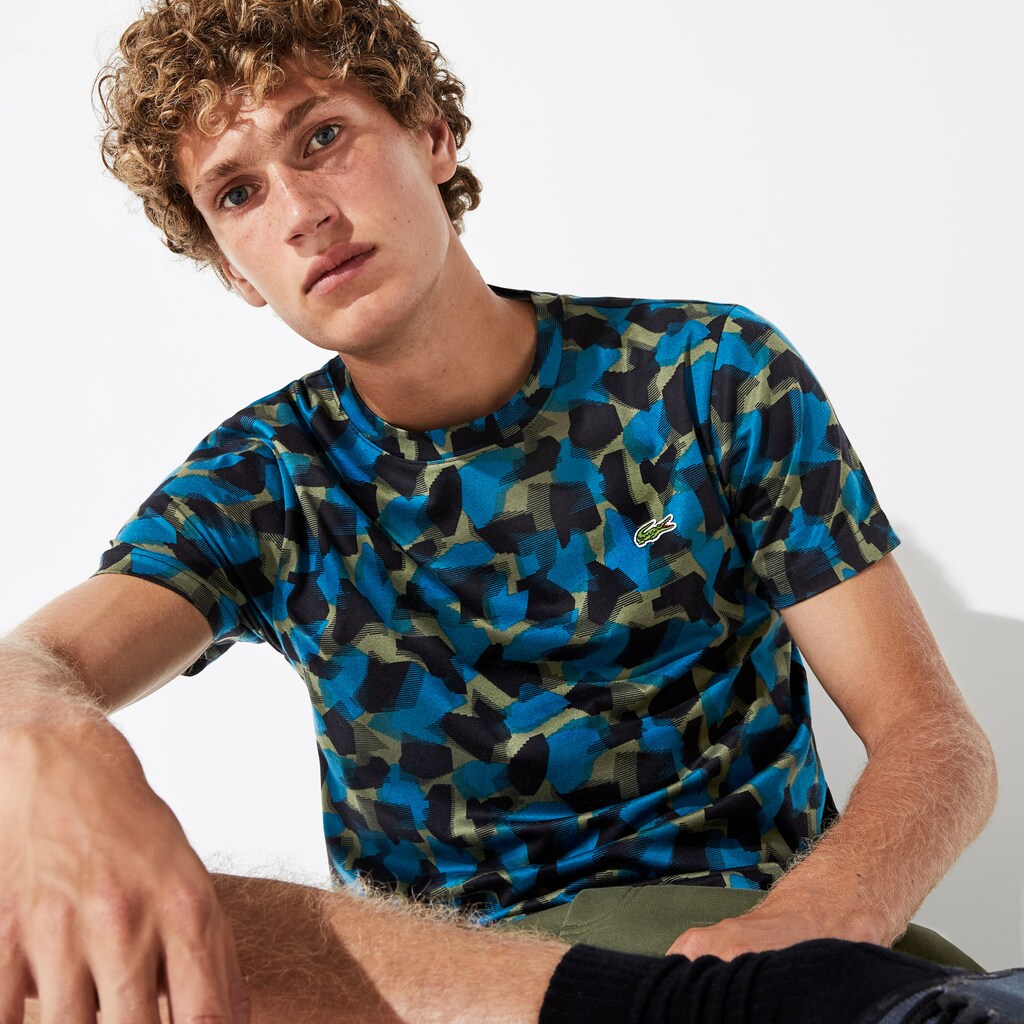 Men's SPORT Camo Print Cotton Jersey T-Shirt / Lacoste