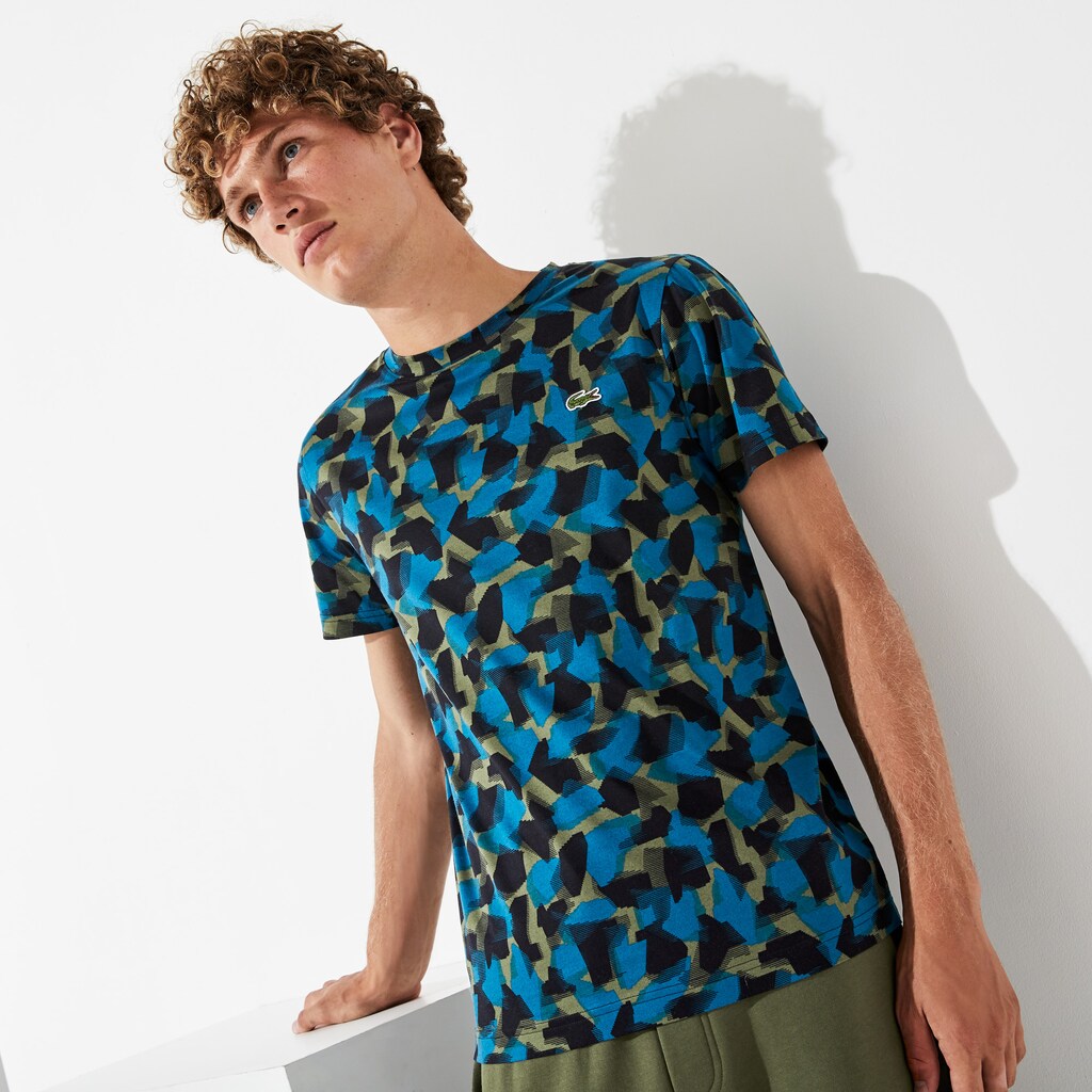 Men's SPORT Camo Print Cotton Jersey T-Shirt / Lacoste