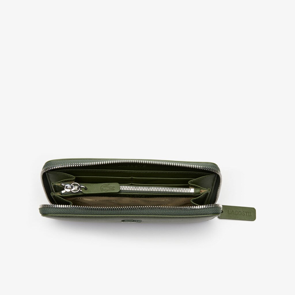 Women's L.12.12 Leather 8 Card Zip Wallet / Lacoste