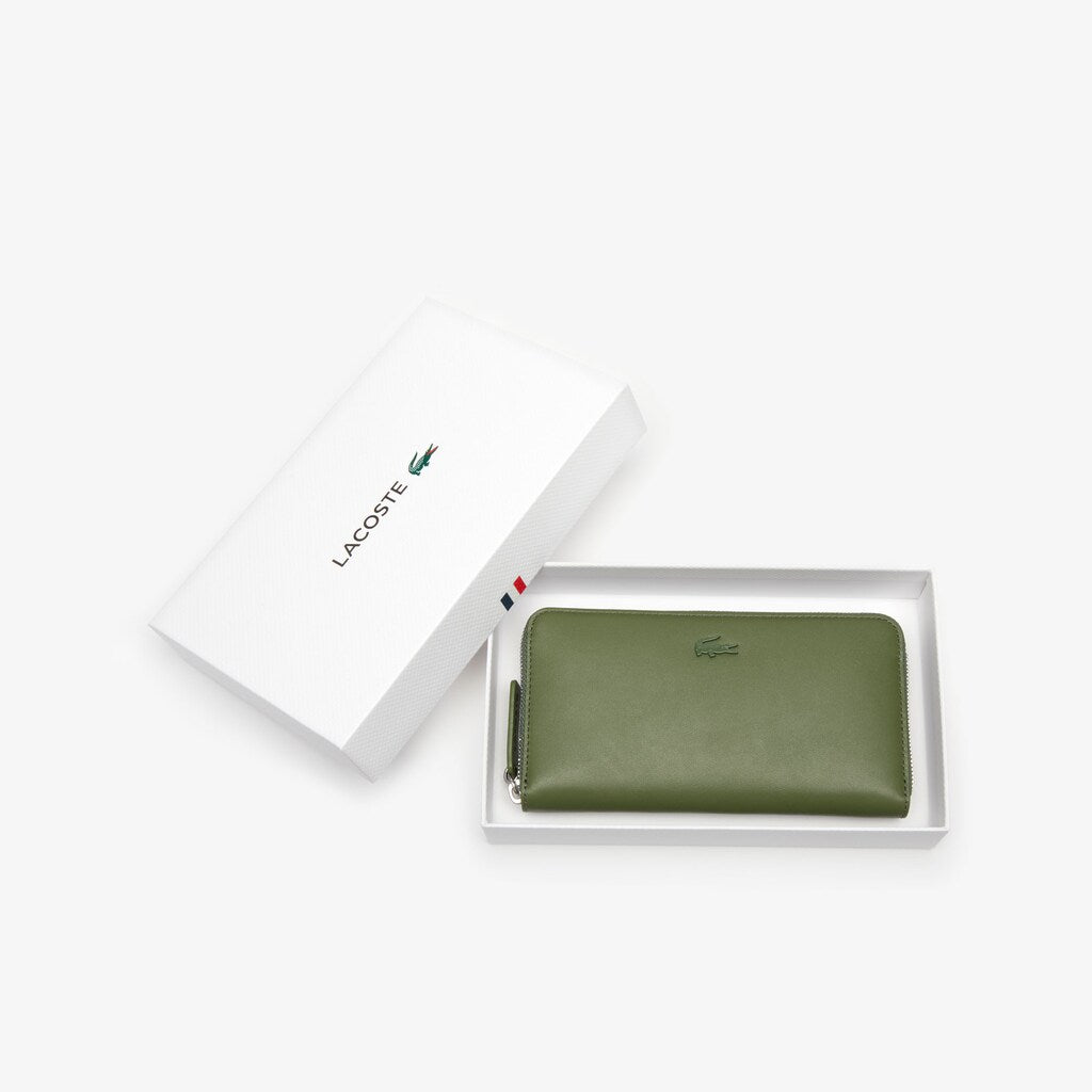 Women's L.12.12 Leather 8 Card Zip Wallet / Lacoste