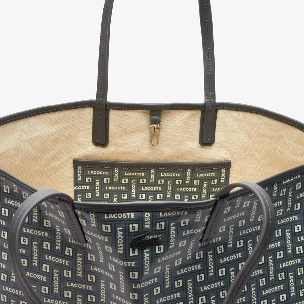 Women's Large Coated Cotton Canvas Tote Bag / Lacoste
