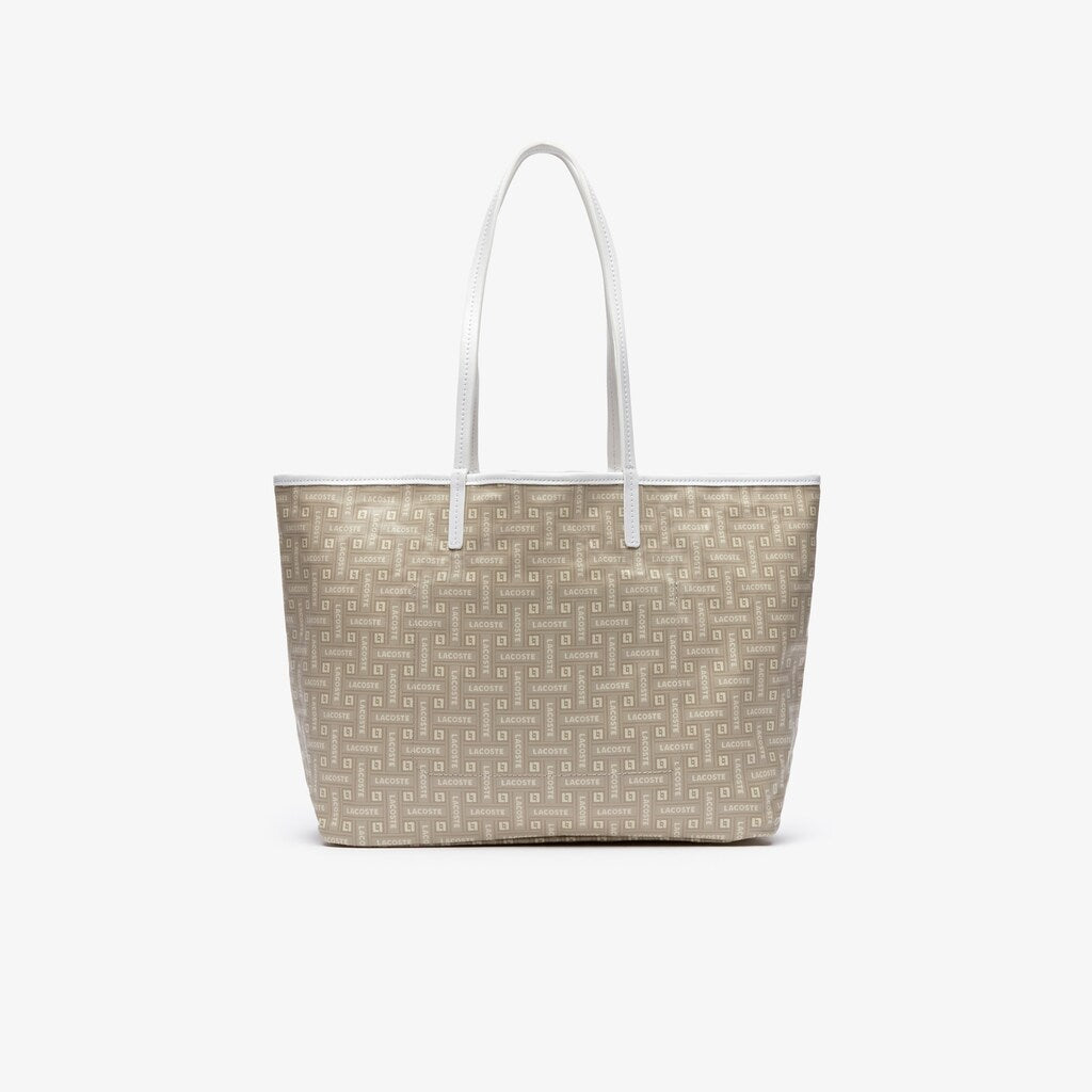 Women's Monogram Coated Cotton Canvas Tote Bag / Lacoste