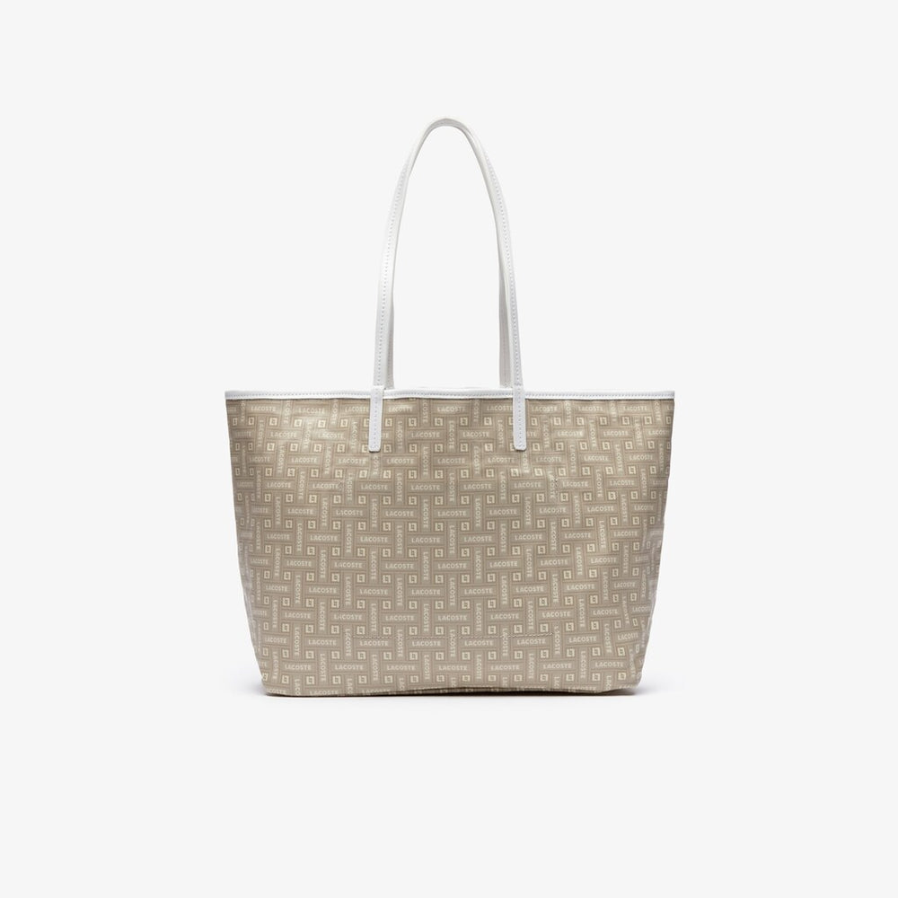 Women's Monogram Coated Cotton Canvas Tote Bag / Lacoste
