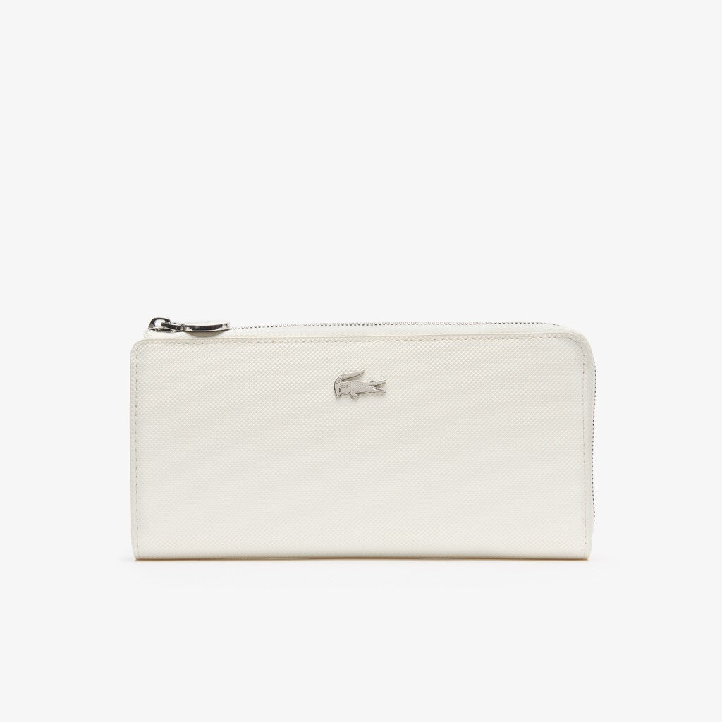 Women's Daily Classic Coated Canvas 10 Card Zip Wallet / Lacoste