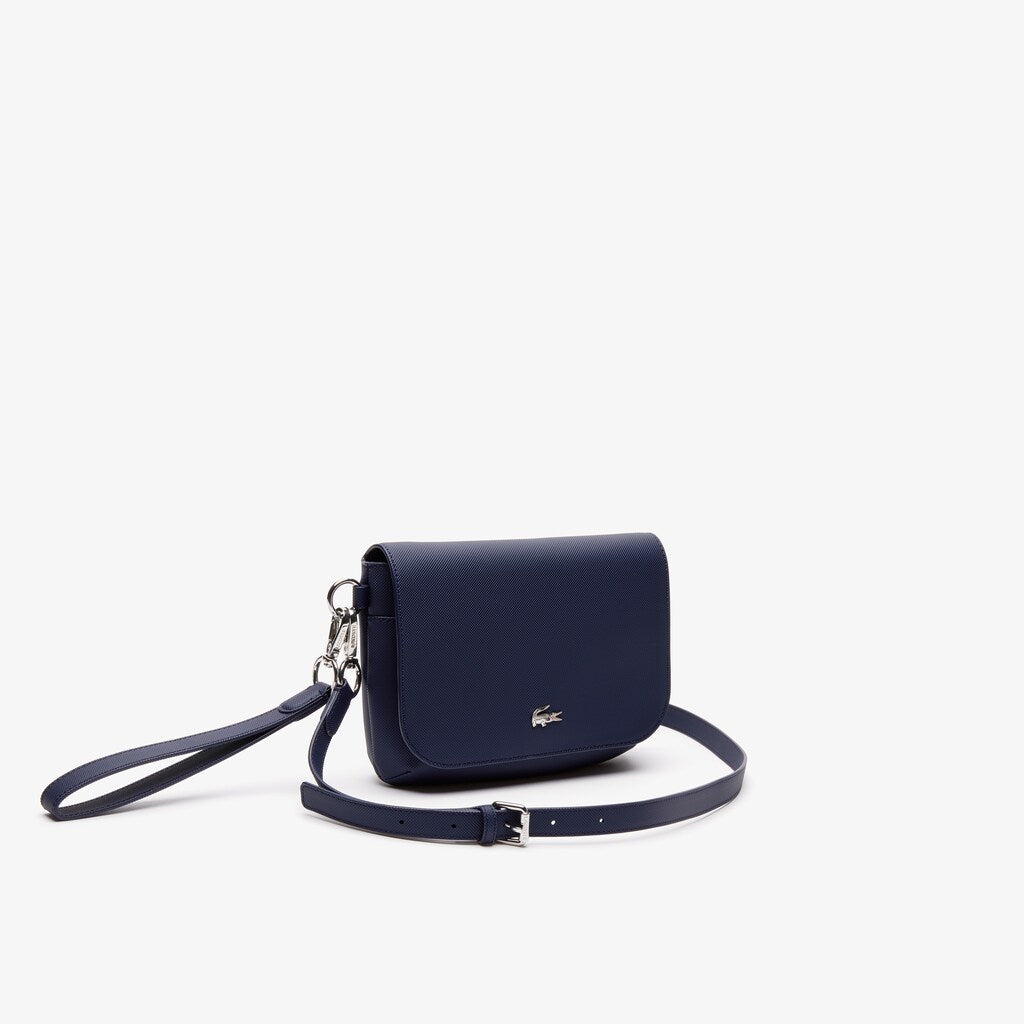 Women's Daily Classic Coated Piqué Canvas Flap Shoulder Bag / Lacoste