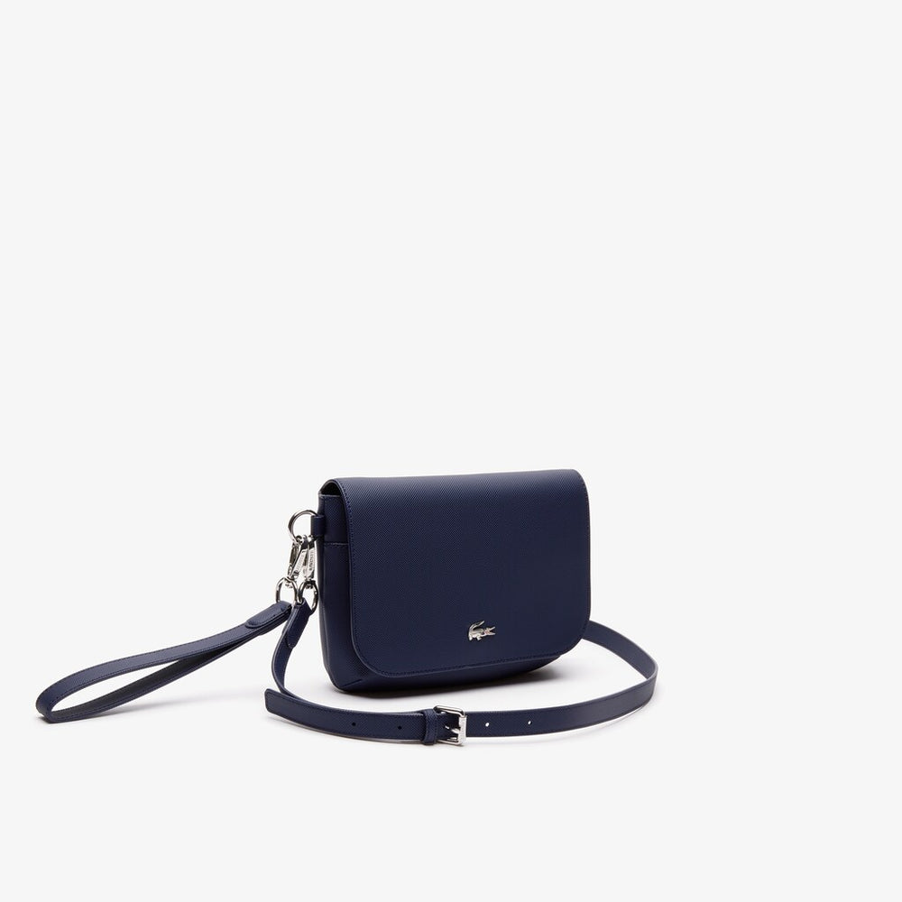 Women's Daily Classic Coated Piqué Canvas Flap Shoulder Bag / Lacoste