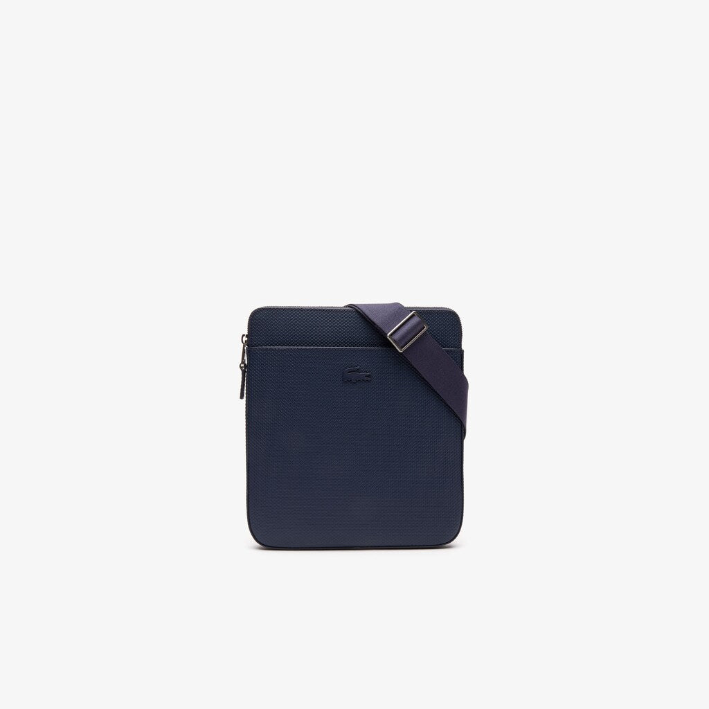 Men's Chantaco Matte Leather Flat Zip Bag / Lacoste