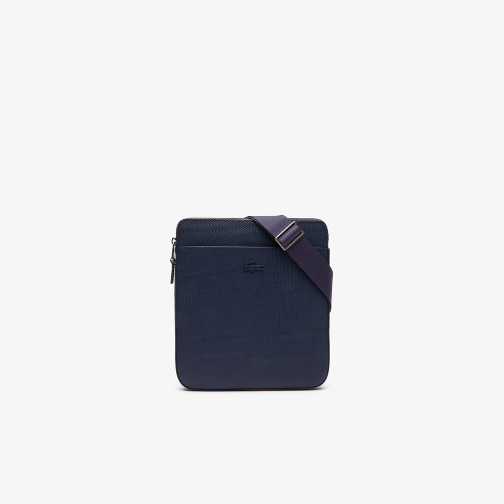Men's Chantaco Matte Leather Flat Zip Bag / Lacoste