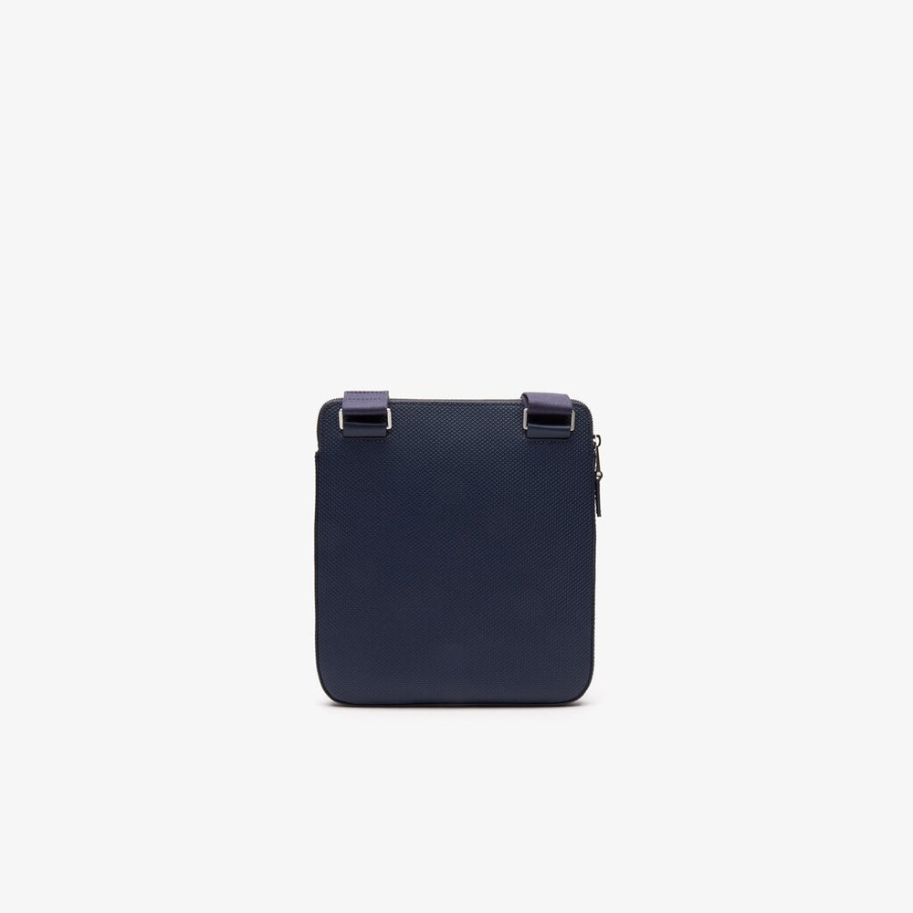 Men's Chantaco Matte Leather Flat Zip Bag / Lacoste