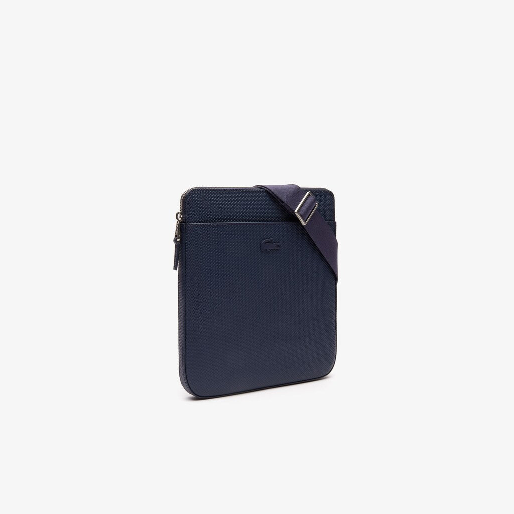 Men's Chantaco Matte Leather Flat Zip Bag / Lacoste