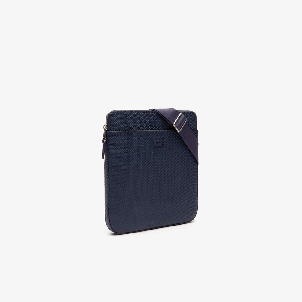 Men's Chantaco Matte Leather Flat Zip Bag / Lacoste