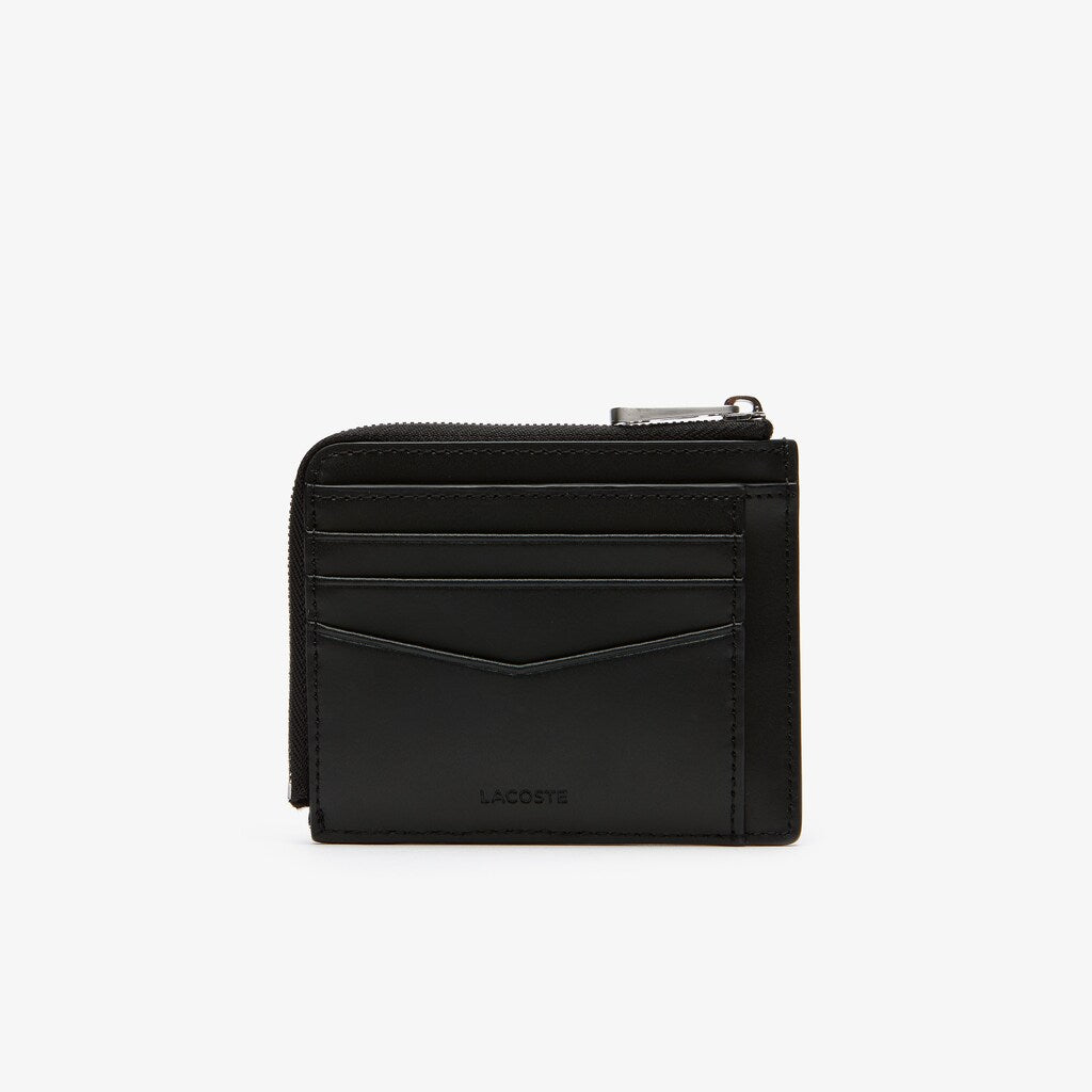 Men's Chantaco Matte Piqué Leather Zip 4 Card Holder / Lacoste