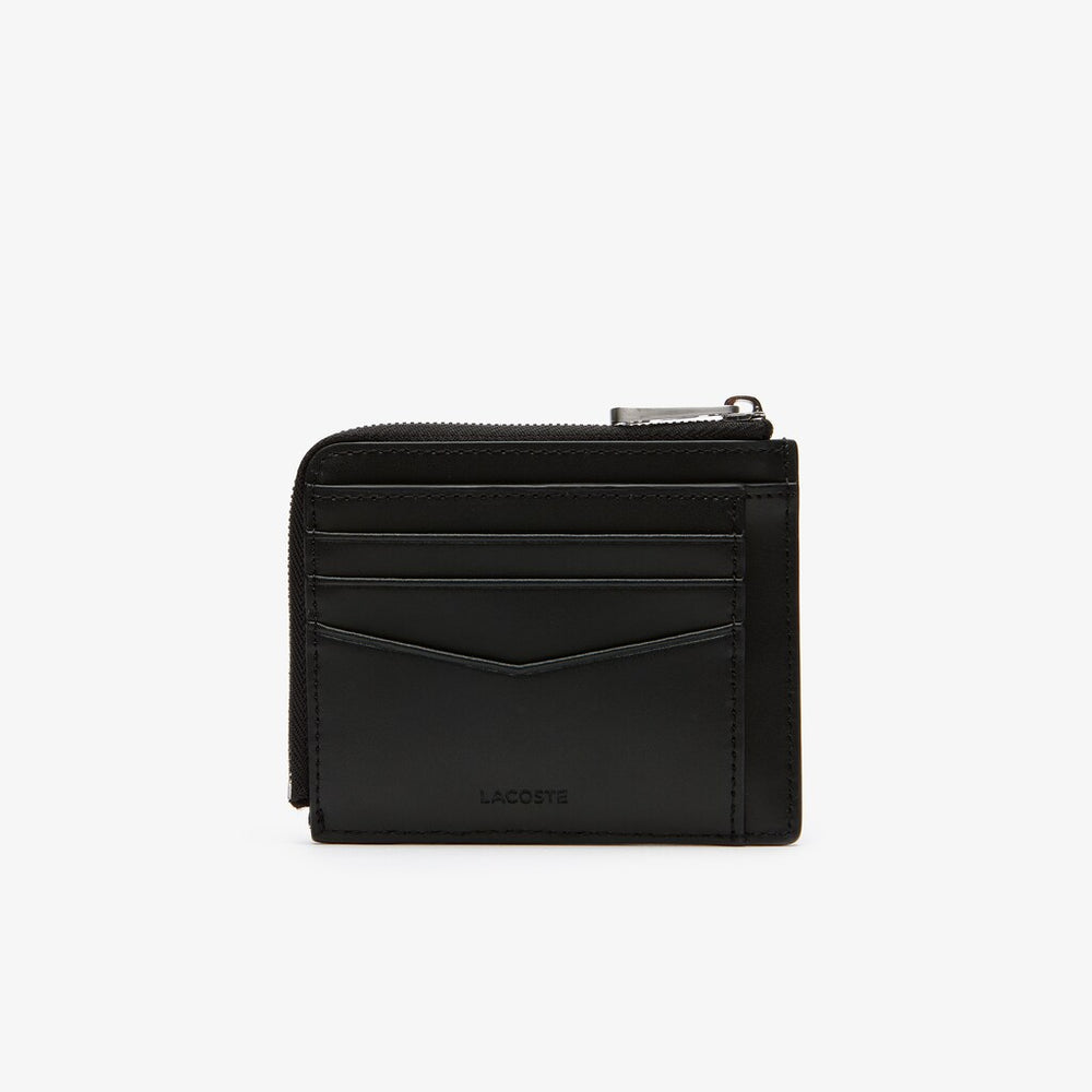 Men's Chantaco Matte Piqué Leather Zip 4 Card Holder / Lacoste