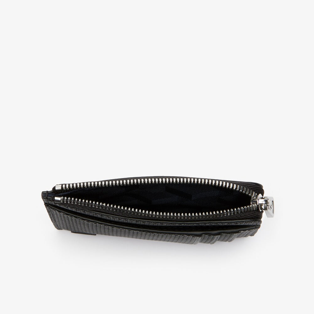 Men's Chantaco Matte Piqué Leather Zip 4 Card Holder / Lacoste
