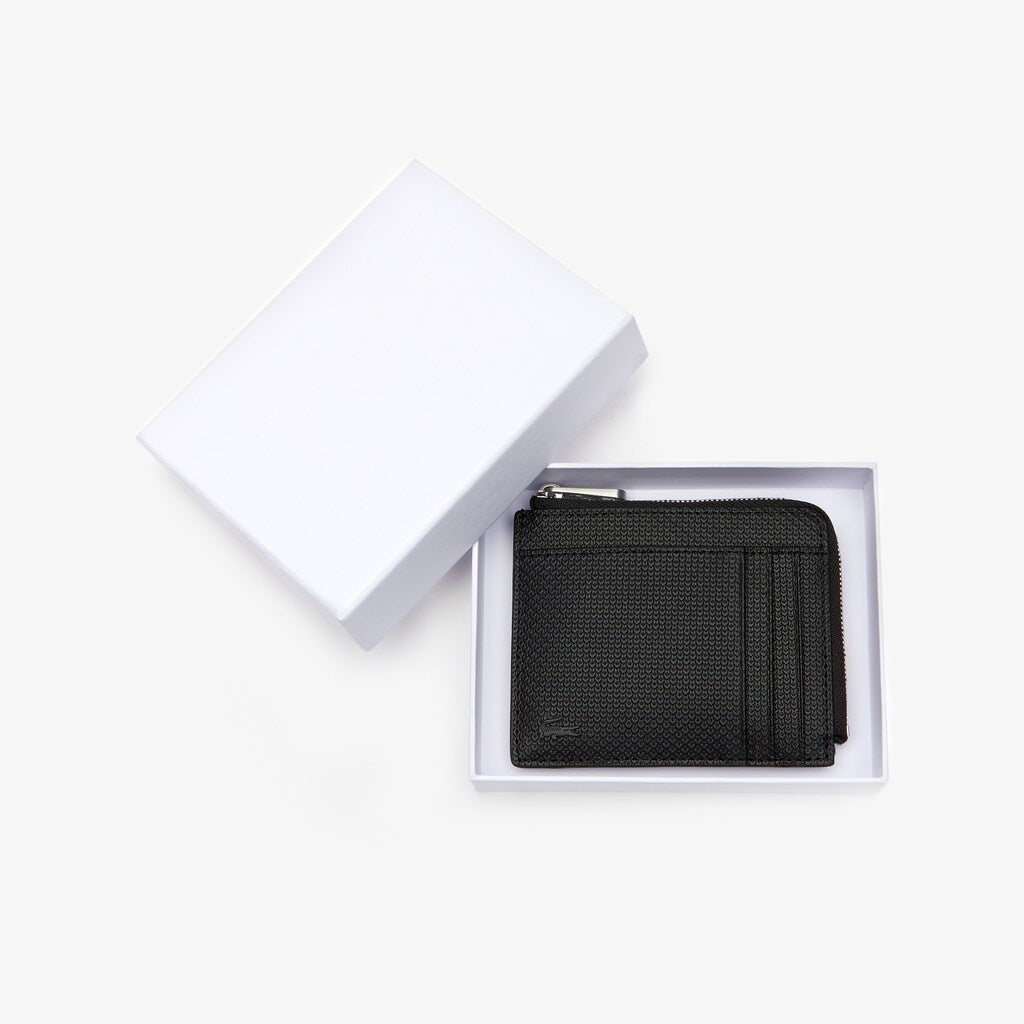 Men's Chantaco Matte Piqué Leather Zip 4 Card Holder / Lacoste