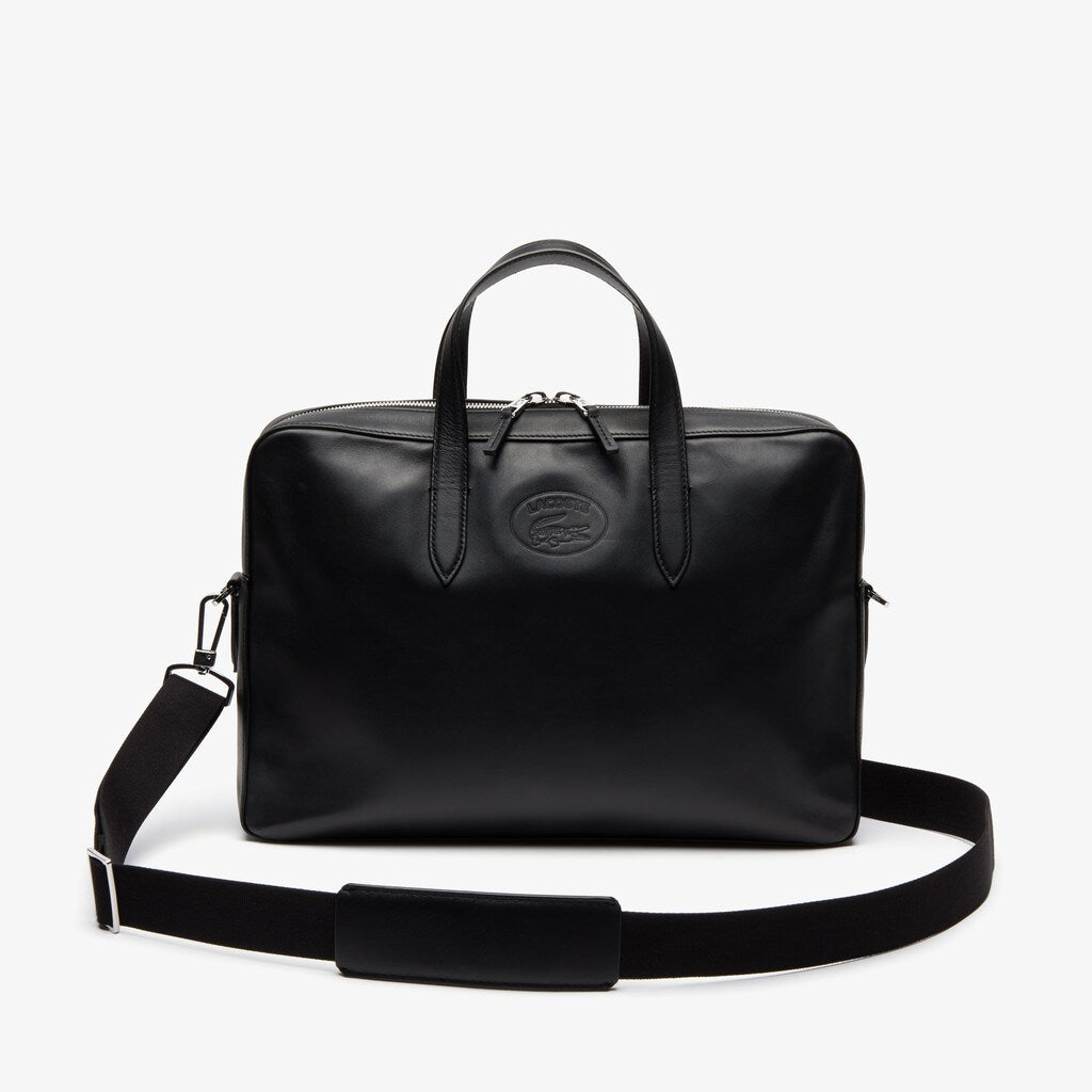 Men's L.12.12 Detachable Shoulder Strap Leather Computer Bag / Lacoste