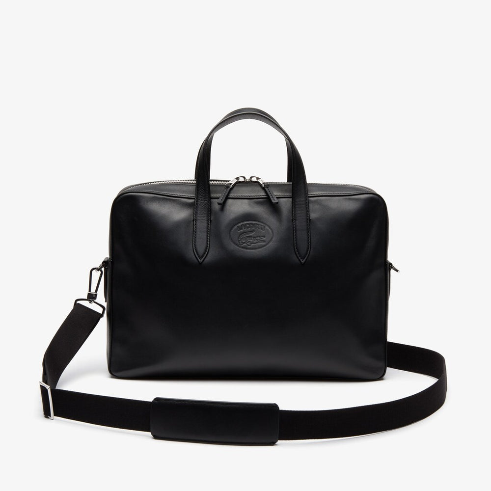 Men's L.12.12 Detachable Shoulder Strap Leather Computer Bag / Lacoste