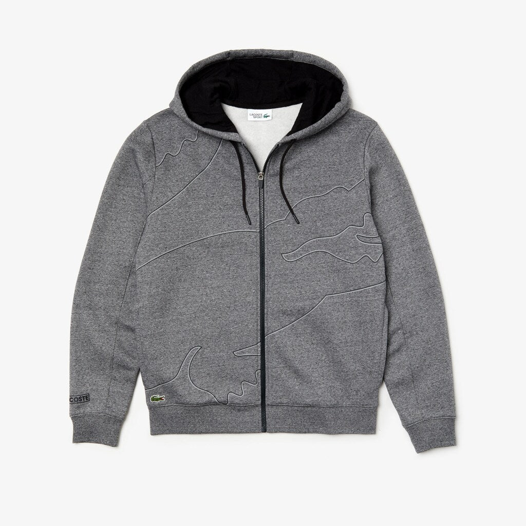 Men's SPORT Oversized Croc Zip Fleece Sweatshirt / Lacoste