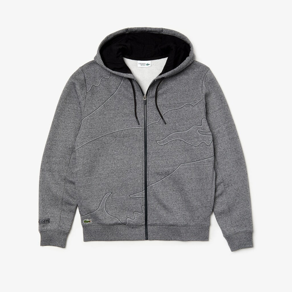 Men's SPORT Oversized Croc Zip Fleece Sweatshirt / Lacoste