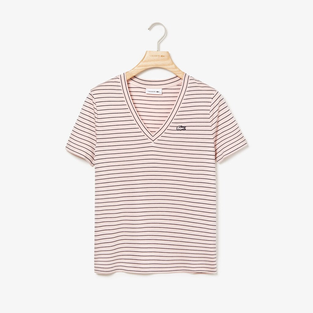 Women's V-neck Jersey T-shirt / Lacoste
