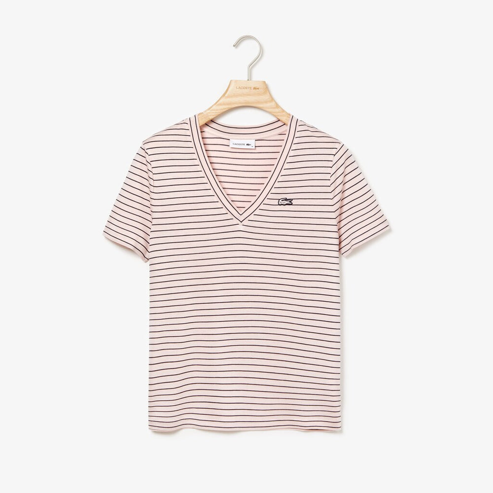Women's V-neck Jersey T-shirt / Lacoste