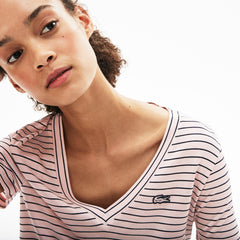 Women's V-neck Jersey T-shirt / Lacoste