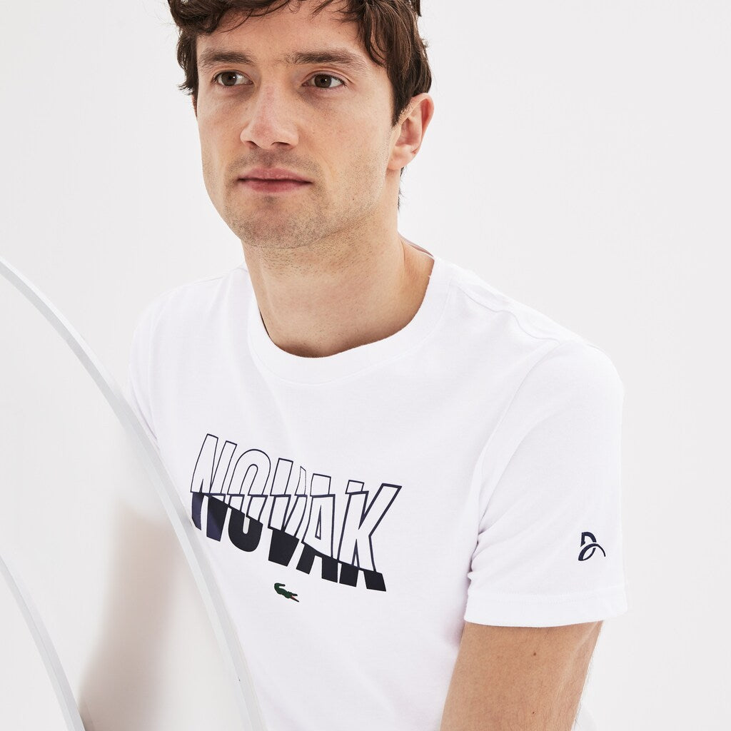 Men's SPORT Novak Djokovic Crew Neck Print Tech Jersey T-shirt / Lacoste