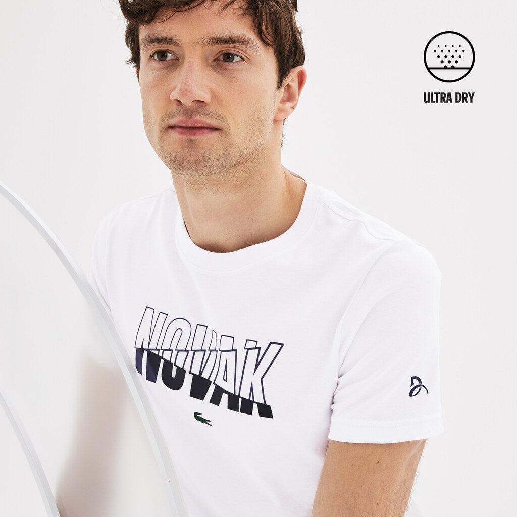 Men's SPORT Novak Djokovic Crew Neck Print Tech Jersey T-shirt / Lacoste