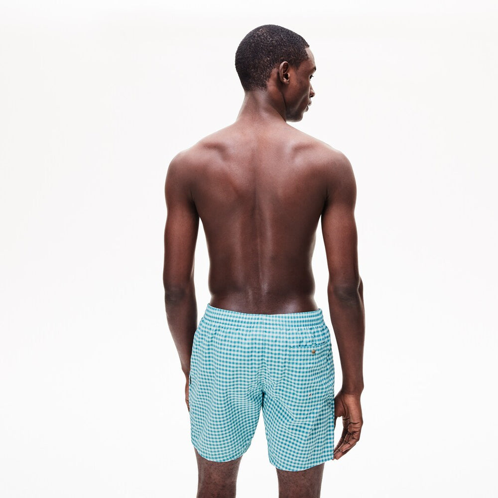 Men's Striped Seersucker Swim Trunks / Lacoste