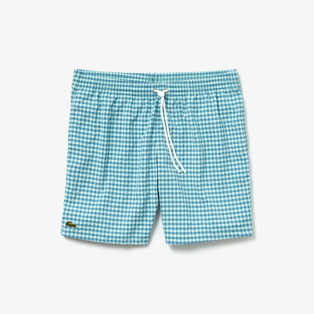 Men's Striped Seersucker Swim Trunks / Lacoste