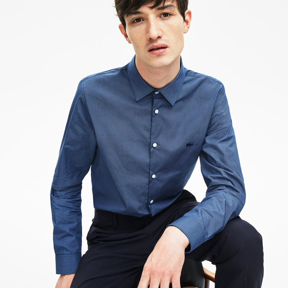 Men's Slim Fit Cotton Poplin Shirt / Lacoste