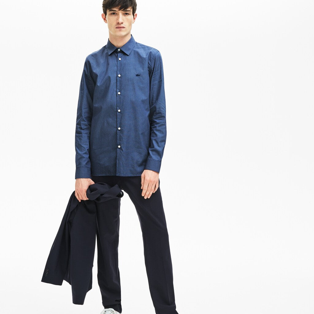 Men's Slim Fit Cotton Poplin Shirt / Lacoste