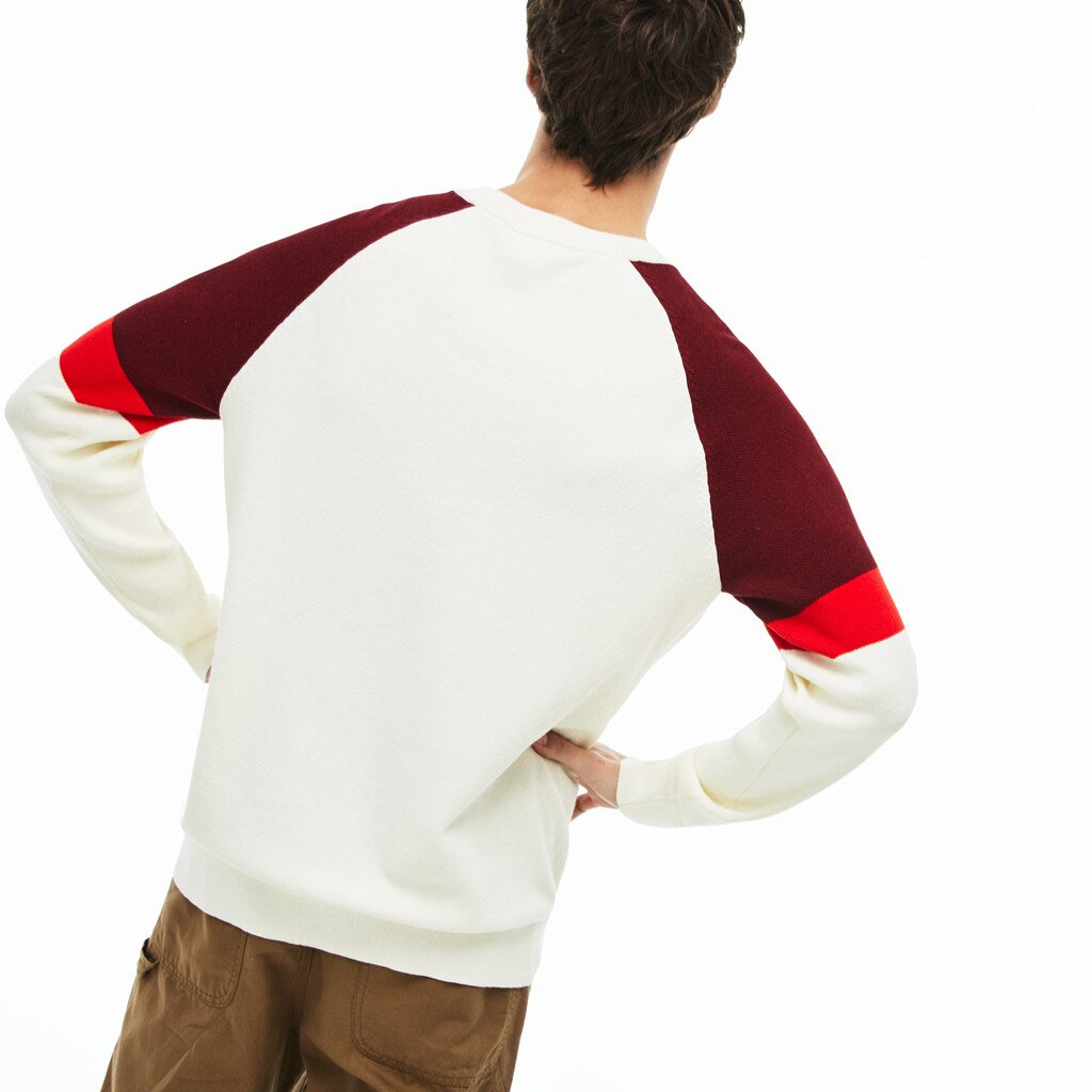 Men's Crew Neck Raglan Sleeved Sweater / Lacoste