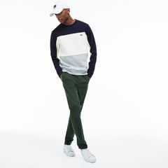 Men's Crew Neck Colorblock Piqué Fleece Sweatshirt / Lacoste