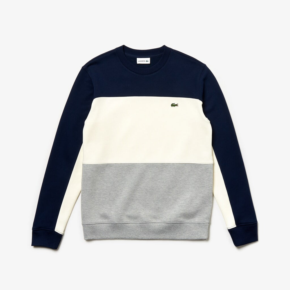 Men's Crew Neck Colorblock Piqué Fleece Sweatshirt / Lacoste