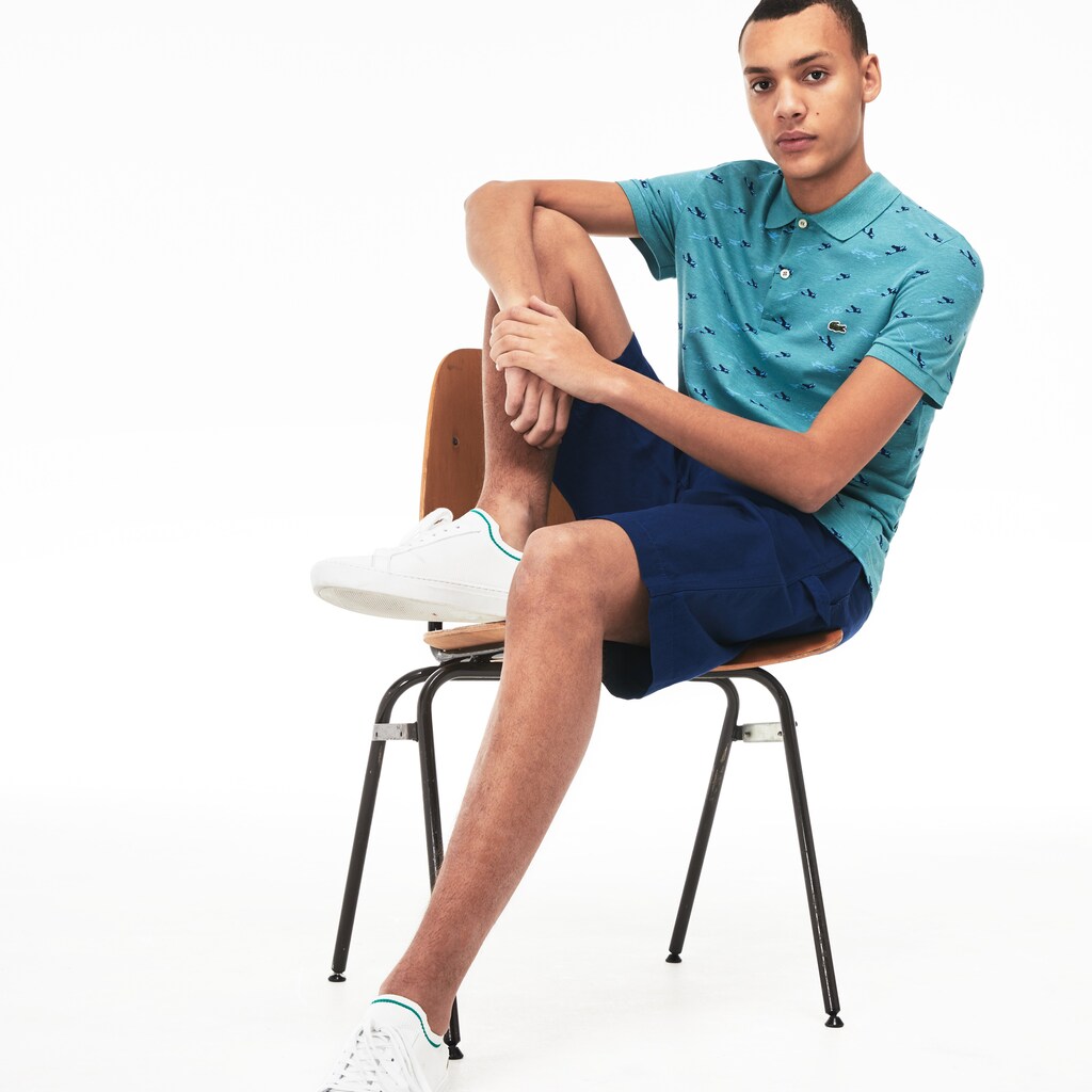 Men's Slim Fit Cotton And Linen Piqué Polo / Lacoste