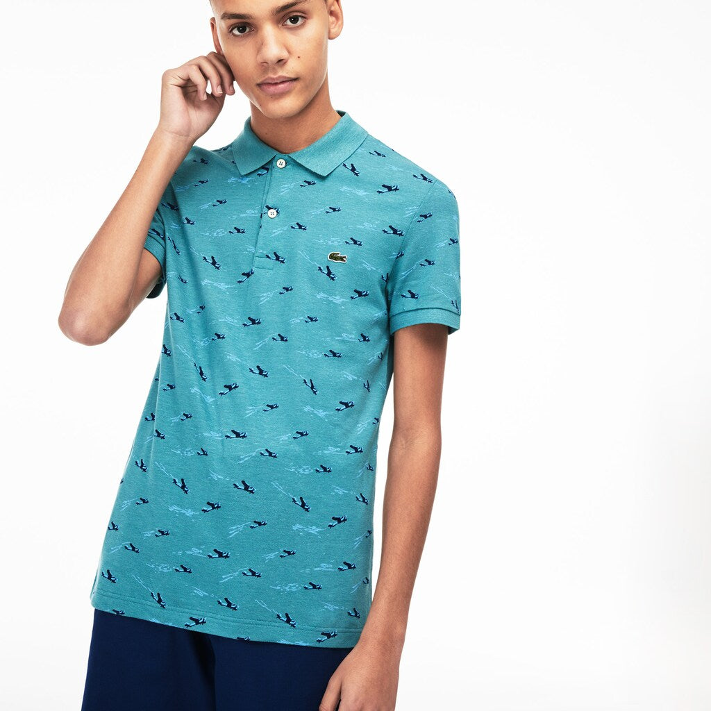 Men's Slim Fit Cotton And Linen Piqué Polo / Lacoste