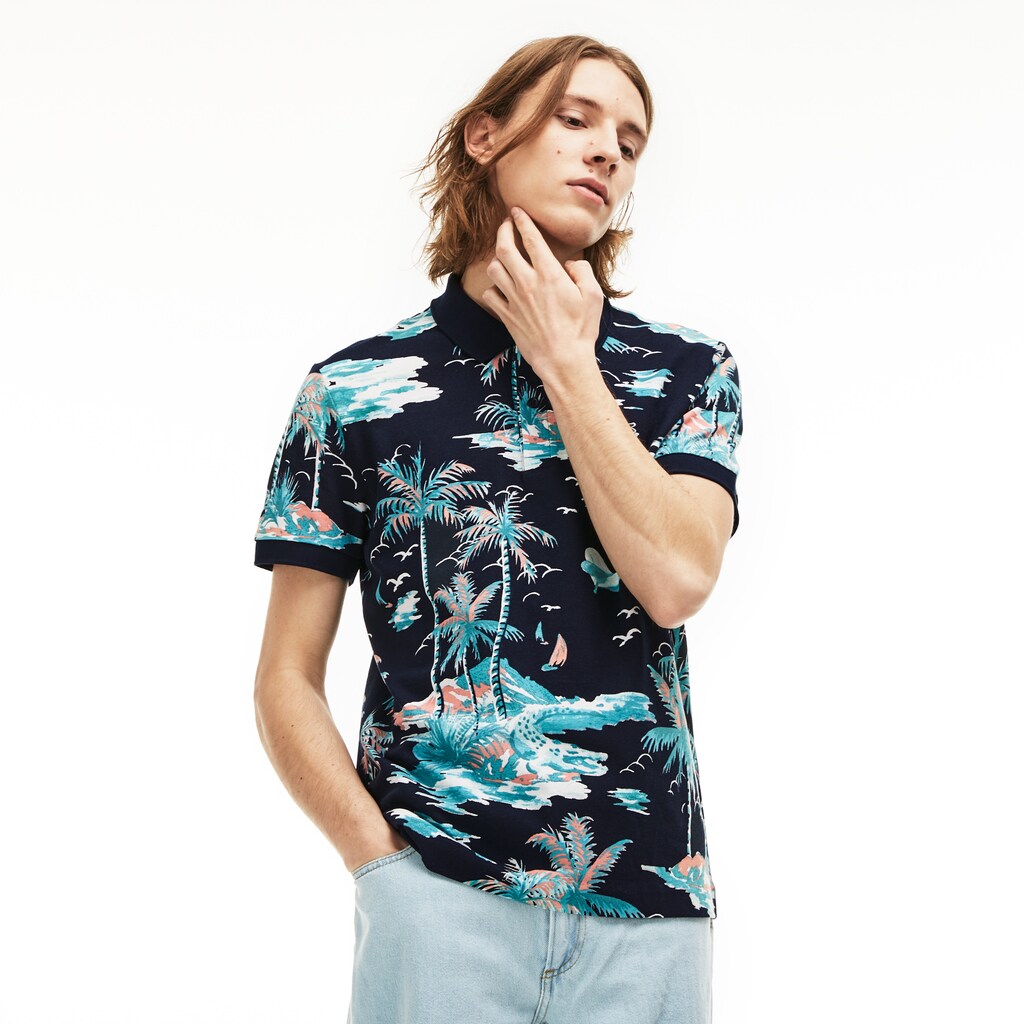 Men's Regular Fit Cotton Mini Piqué Polo / Lacoste