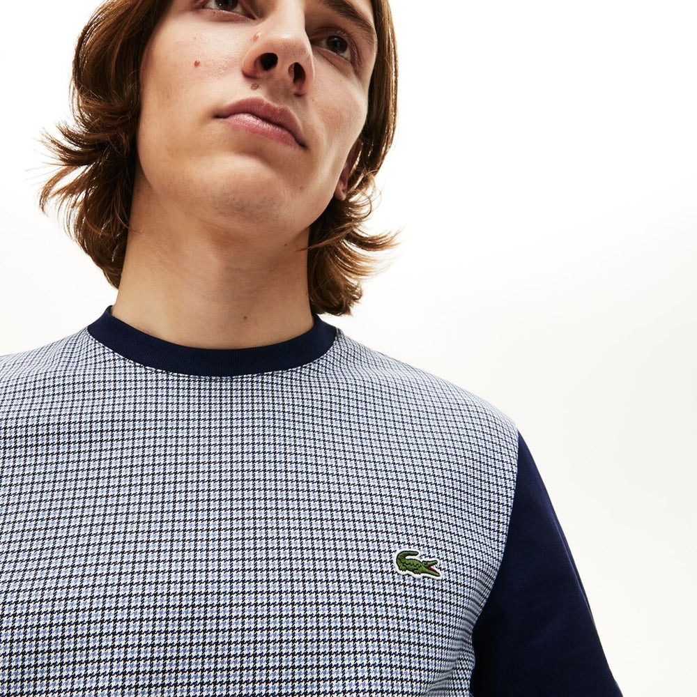 Men's Crewneck Print-Blocked Cotton T-Shirt / Lacoste