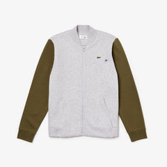Men's SPORT Contrast-Sleeve Fleece Varsity Jacket / Lacoste