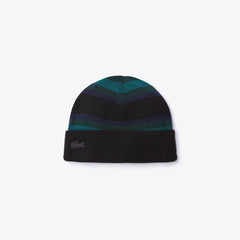 Women's Striped Wool Jersey Beanie / Lacoste