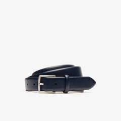 Men's Engraved-Buckle Leather Belt / Lacoste