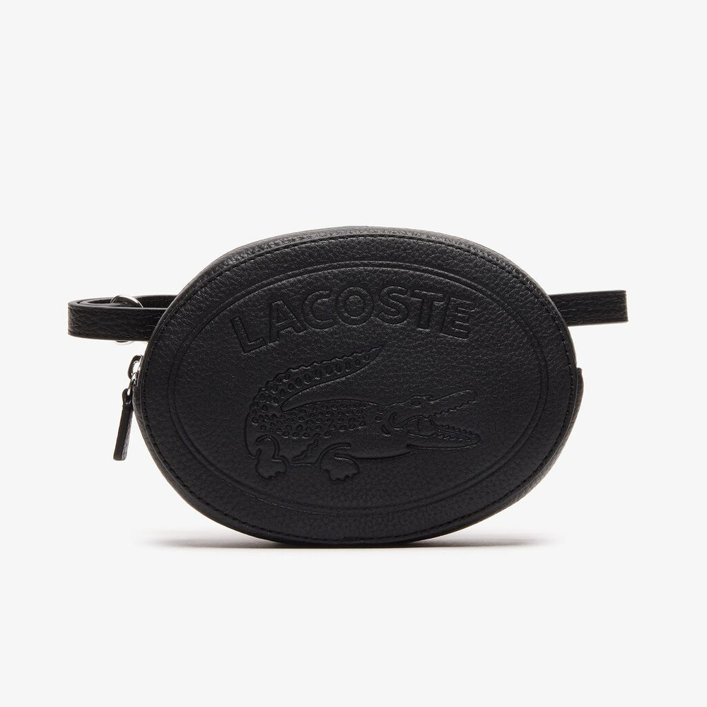 Women's Croco Crew Grained Leather Oval Belt Bag / Lacoste