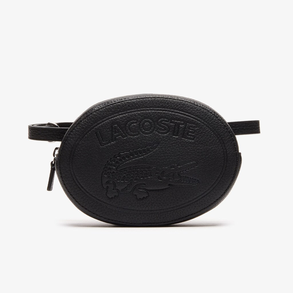 Women's Croco Crew Grained Leather Oval Belt Bag / Lacoste