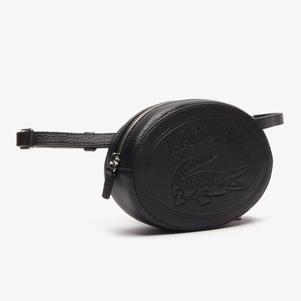 Women's Croco Crew Grained Leather Oval Belt Bag / Lacoste