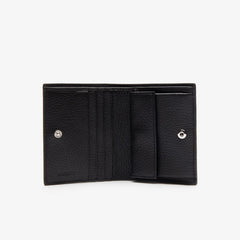 Women's Croco Crew Grained Leather Bi-fold Wallet with Coin Purse / Lacoste